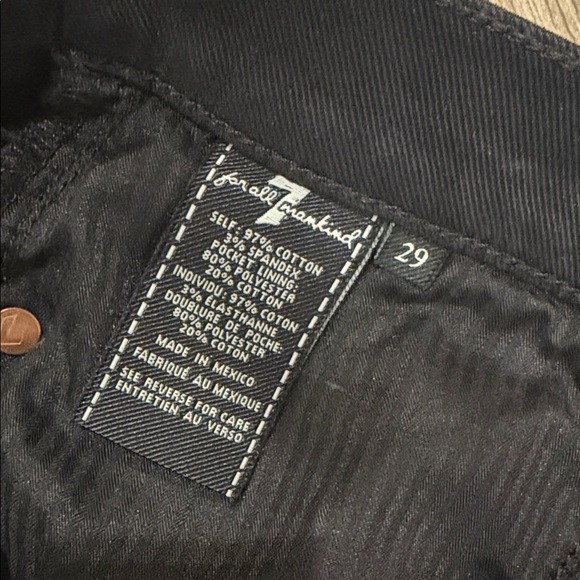 7 for All Mankind Black Denim Women's Jean Shorts Sz 39 - Picture 2 of 5